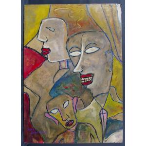 Painting Serge Desfarges Outsider Between 1980 And 1990