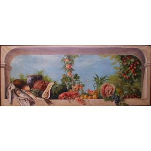 Large Table 1924 Restaurant Decor Signed Arquinet