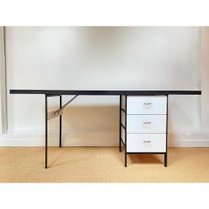 Large Black And White Georges Nelson Desk For Herman Miller, Usa, Circa 1950.