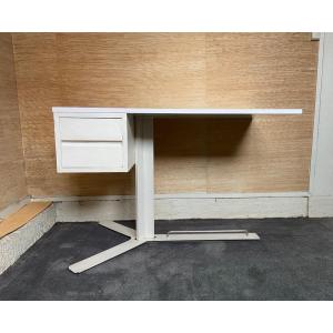 White Melamine Desk Published By Roche&bobois Around 1970.