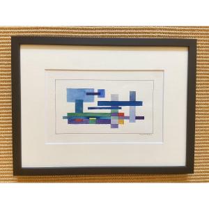 Geometric Watercolor By Paul Peters Dated 1967.