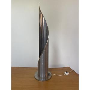 Aluminum Flame Lamp, Circa 1970.