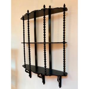 Napoleon III Period Wall Shelf In Twisted Blackened Wood