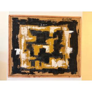 Abstract Composition, Oil On Canvas, Signed Chavan.