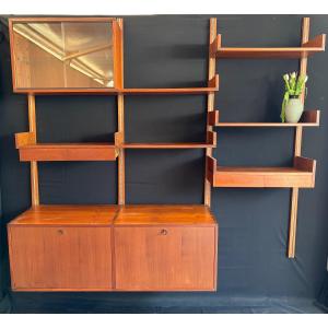 Shelves, Modular Wall Unit By Minvieille For Arp, France, Circa 1950