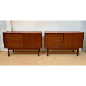 Pair Of Danish Teak Enfilades From The '50s.