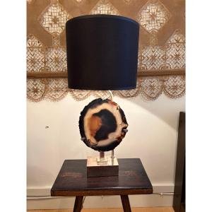 Agate Lamp Attributed To Willy Daro Circa 1970.