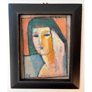 Oil On Canvas, Portrait Of A Woman.