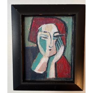 Oil On Canvas, Portrait Of A Woman.