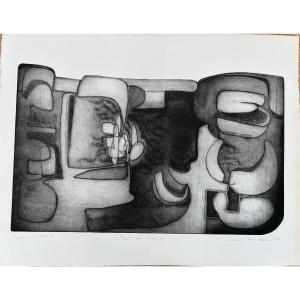 Marita Poest Clément, Lithograph, Artist's Proof, Fond De l'Eau, 1965.