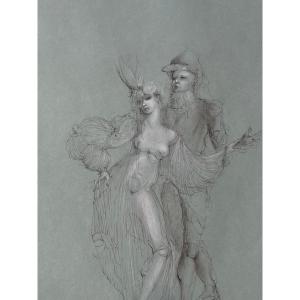 Leonor Fini, Lithograph (1907-1996) Couple.