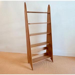 Shelf In Blond Oak By Pierre Cruège, Circa 1950.