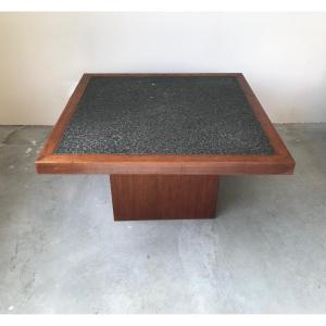 Square Granite Coffee Table, Circa 1980.