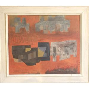 Jacques Berger (1902-1977), Composition -1965- Oil On Panel, Signed And Dated.