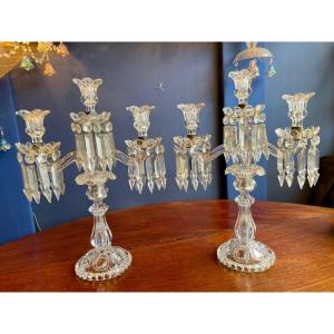 Pair Of Baccarat Candelabras