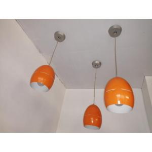 Suite Of 3 Vintage Orange 70s Suspensions