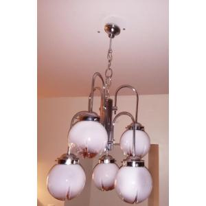 Large Gaetano Sciolari Chandelier For Mazzega (murano)