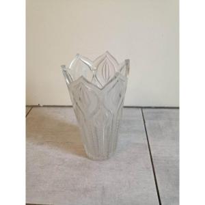 70s Pressed Molded Glass Vase