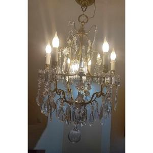 Large Crystal Chandelier Period 1st Half Of 20th Century.