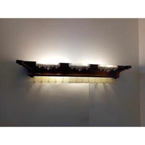Rare Large Art Deco Wall Lamp With Overflow Glasswork.