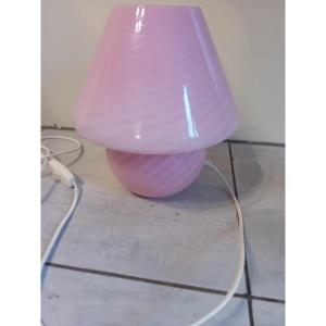 Murano Pink Mushroom Lamp 70's