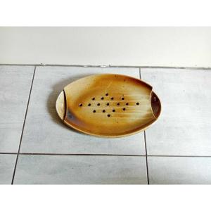 Asparagus Dish In Glazed Stoneware Signed Osul