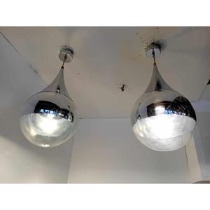 Pair Of Space Art Pendants From The 80s.