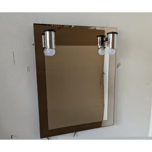 Vintage Mirror With Sconces.