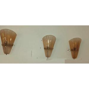 Suite Of 3 Art Deco Sconces