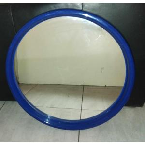 Large Round Mirror From The 70s In Blue Abs
