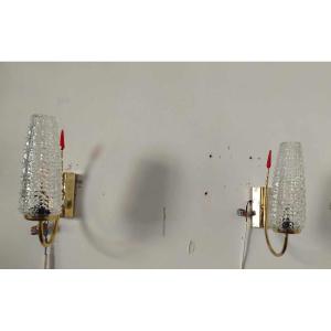 Pair Of 50's Wall Lights Maison Lunel