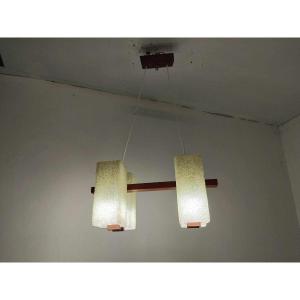 60s Scandinavian Chandelier In Solid Teak