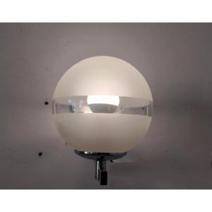 Vintage Chrome And Glass Wall Light