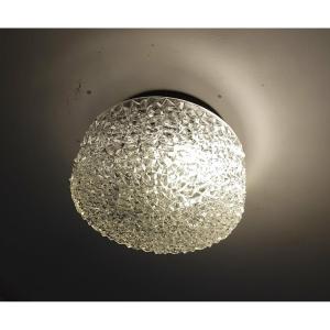Molded Glass Ceiling Light From The 1960s/70s