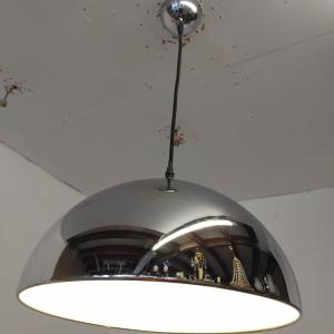 Chrome Globe Pendant Light, 70s/80s