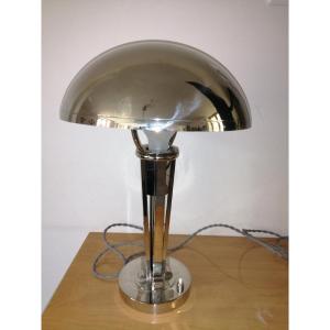 Chrome Mushroom Lamp By Jacques Adnet