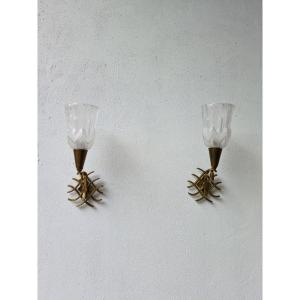 Pair Of 1930s/40s Sconces In Bronze