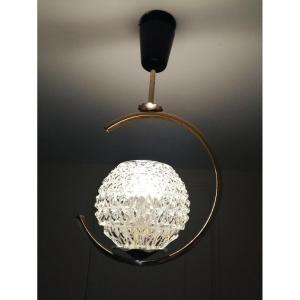 60s Crystal And Metal Pendant