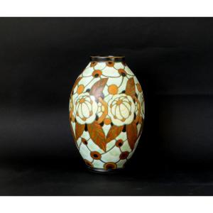 C. Catteau - Mate Earthenware Vase - Decor D963