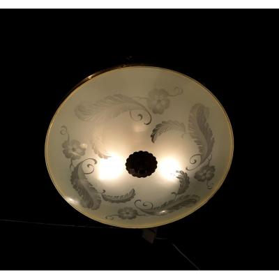 Large Glass Engraved Pendant