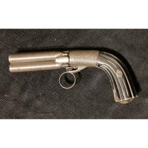 Four-barreled Pepperbox Gun "patented Mariette" 7mm Caliber With Forced Ball. 19th Century. 