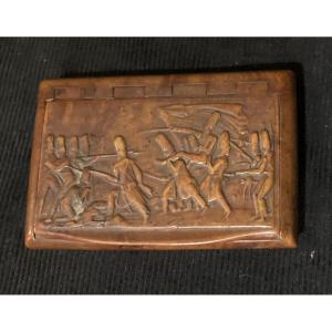 Boxwood Snuffbox Of The Foot Grenadiers Of The Imperial Guard, Return Of The Ashes. France.