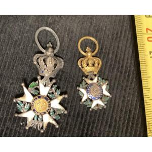 Restoration Period Set, 1814, Lily, Gift Of The King. 2 Reductions: Lily Decoration / Legion 