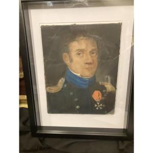 Pastel Of A Cavalry Officer "aide-de-camp". First Empire.