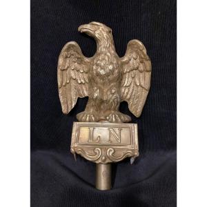Large Flag Eagle. In Brass Or Copper Sheet, Gilded, Model 1852. Presidency Of Louis-nipler
