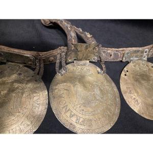 Set Of 3 Mule Harness Plates From A Canteen Worker Of The First Empire.