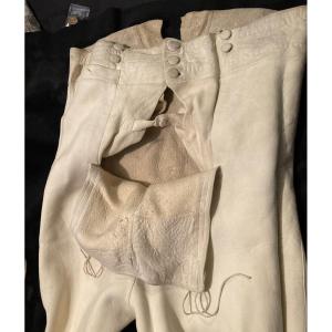 Cavalry Officer's Bridged Skin Breeches. First Empire.