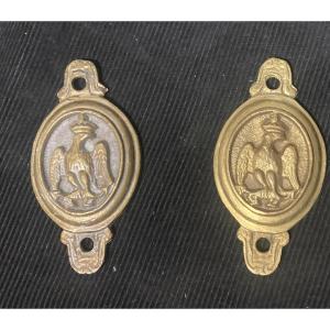 Pair Of Cavalry Bridle Bit Bosses. First Empire.