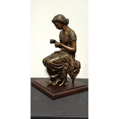 Couseuse By Alfred Louis Habert (1824-1893)