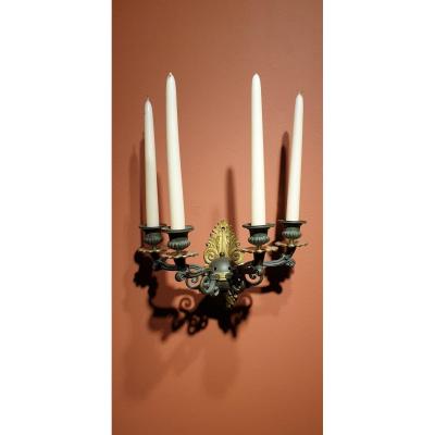Pair Of Sconces With 4 Arms